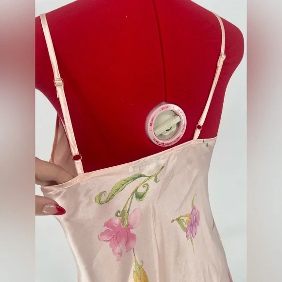 80s/90s Coquette Morgan Taylor Intimates Satin Baby Oink Floral Nightie W Bows - Picture 4 of 10